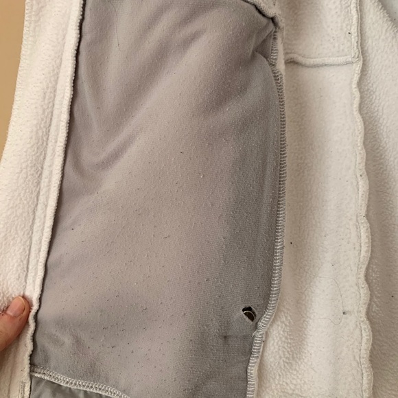 HOODED North Face Denali Jacket-  White /Gray - Picture 8 of 11